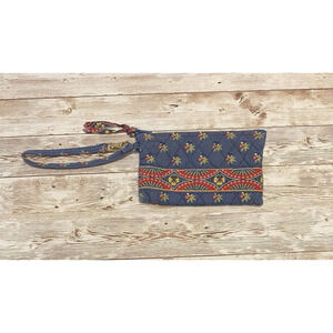 Vera Bradley Wallet Womens Blue Floral Quilted Country Wristlet Vintage